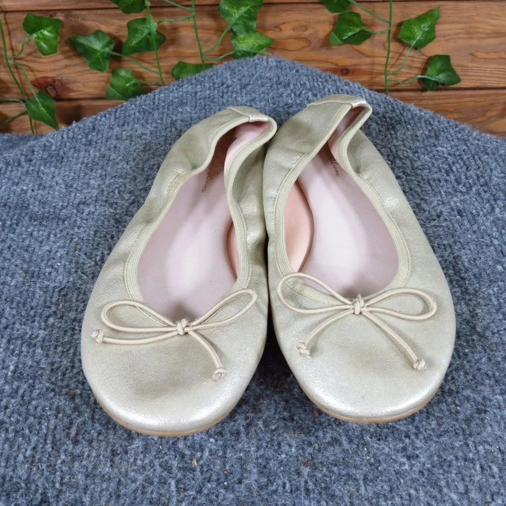 Ruby & Bloom Girls Ballet Flat Shoes Size 3 Special Occasion Champagne‎ Metallic
